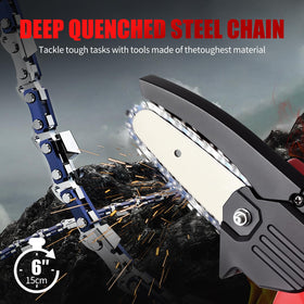 Generic Wood Ranger Mini Chainsaw safety features help secure operation