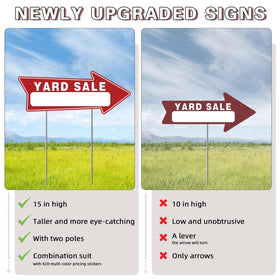 Generic yard sale signs are weatherproof for outdoor use.