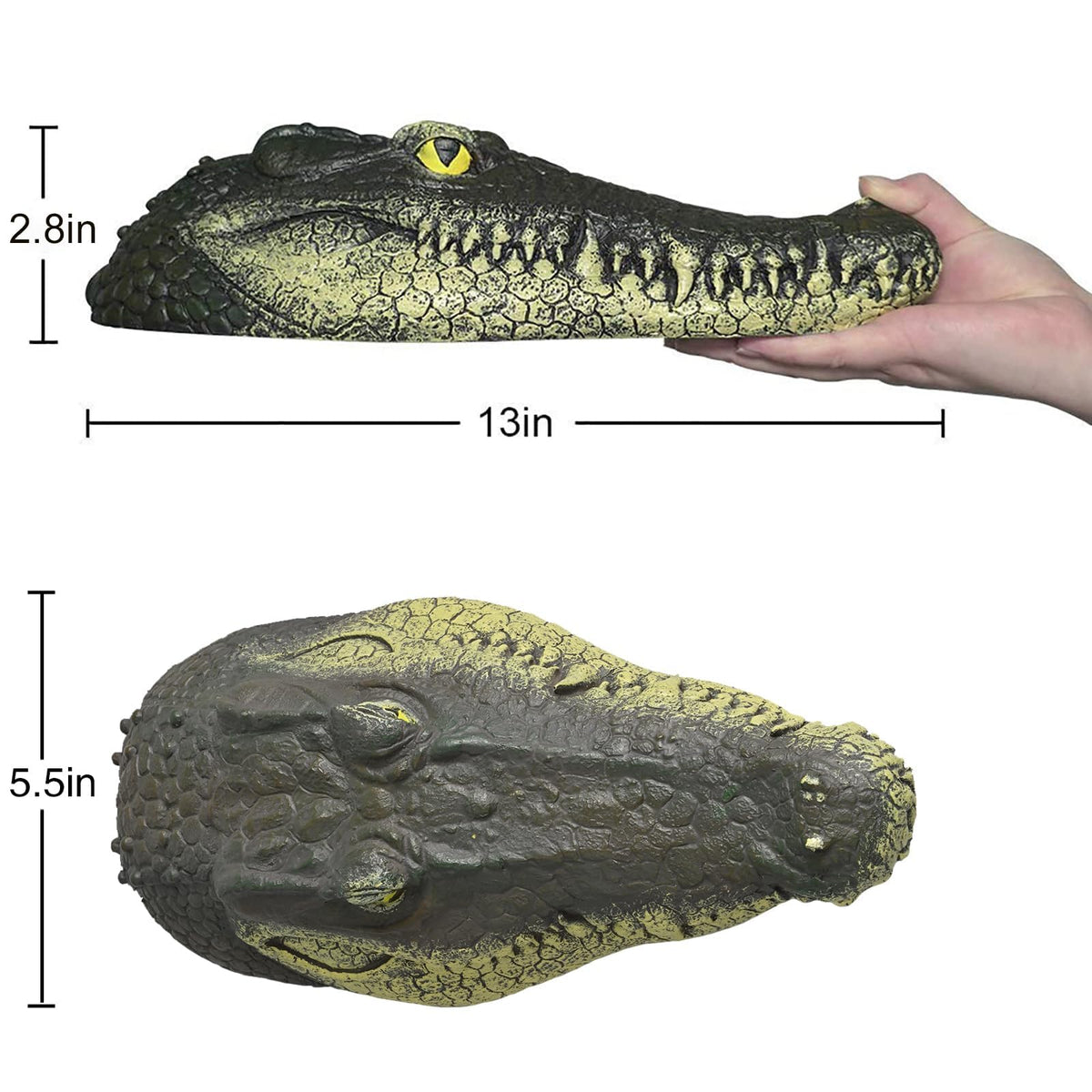 Geniff 13x5.5x2.8 inch gator head decor for outdoors.