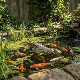 Geniff Floating Gator Head adds playful wildlife charm to yards.