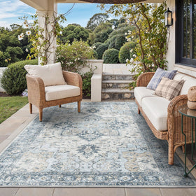 GENIMO 4x6 rug in waterproof outdoor indoor setting for patios and living rooms