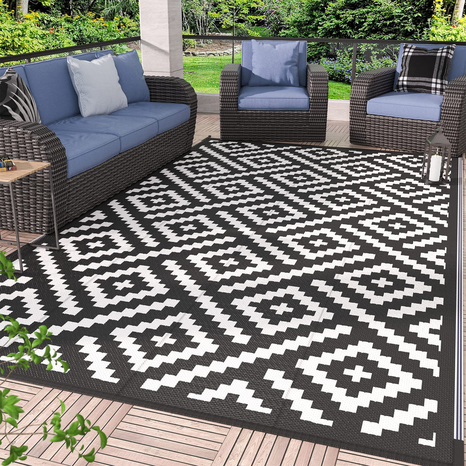 GENIMO outdoor rug 5x8 waterproof for patios and RV trips