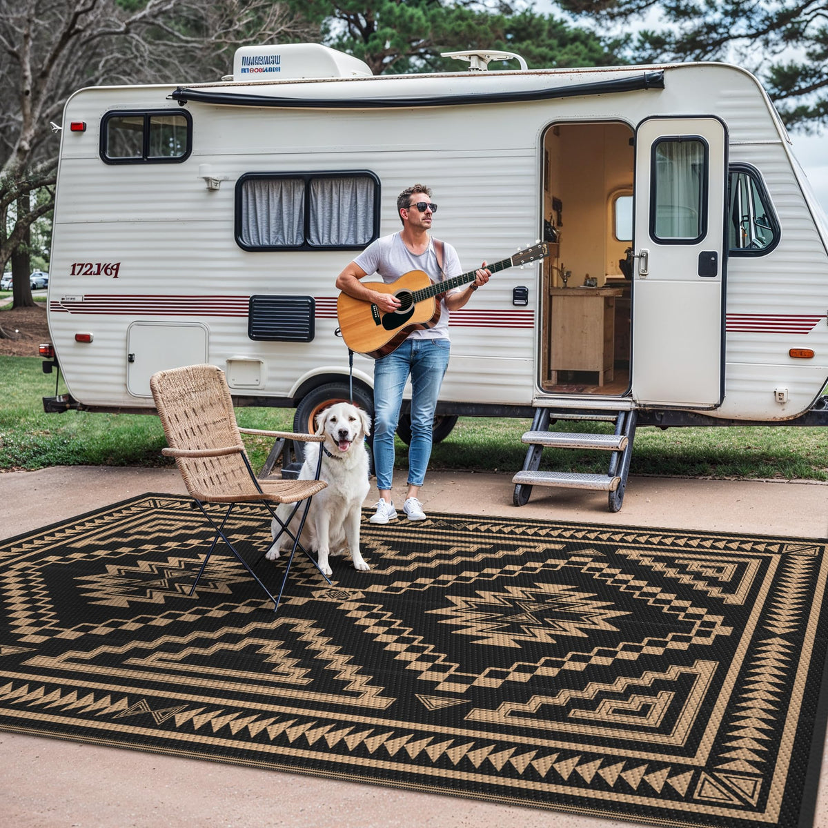 GENIMO 6x9 outdoor rug lightweight and portable for travel
