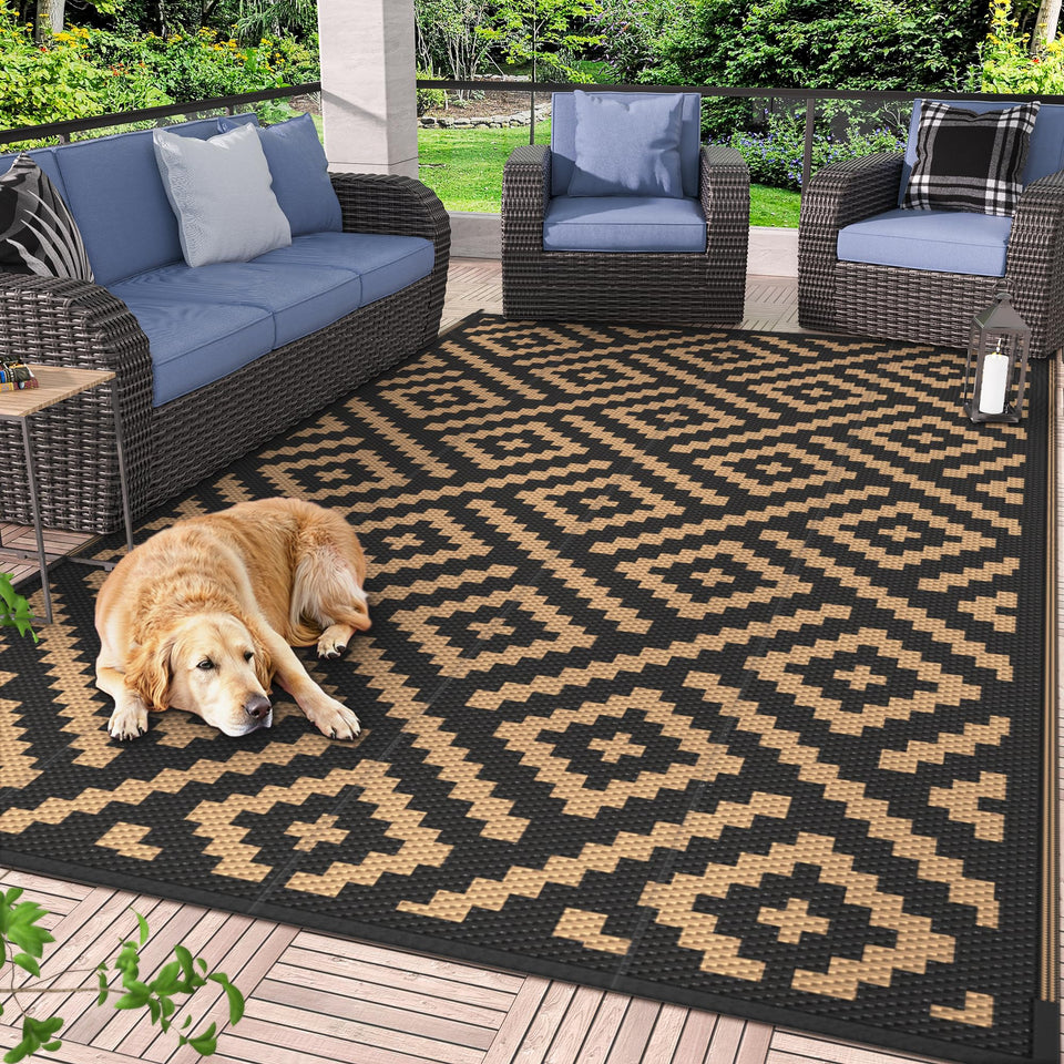 GENIMO outdoor rug 6x9 patio clearance provides spacious, durable coverage.