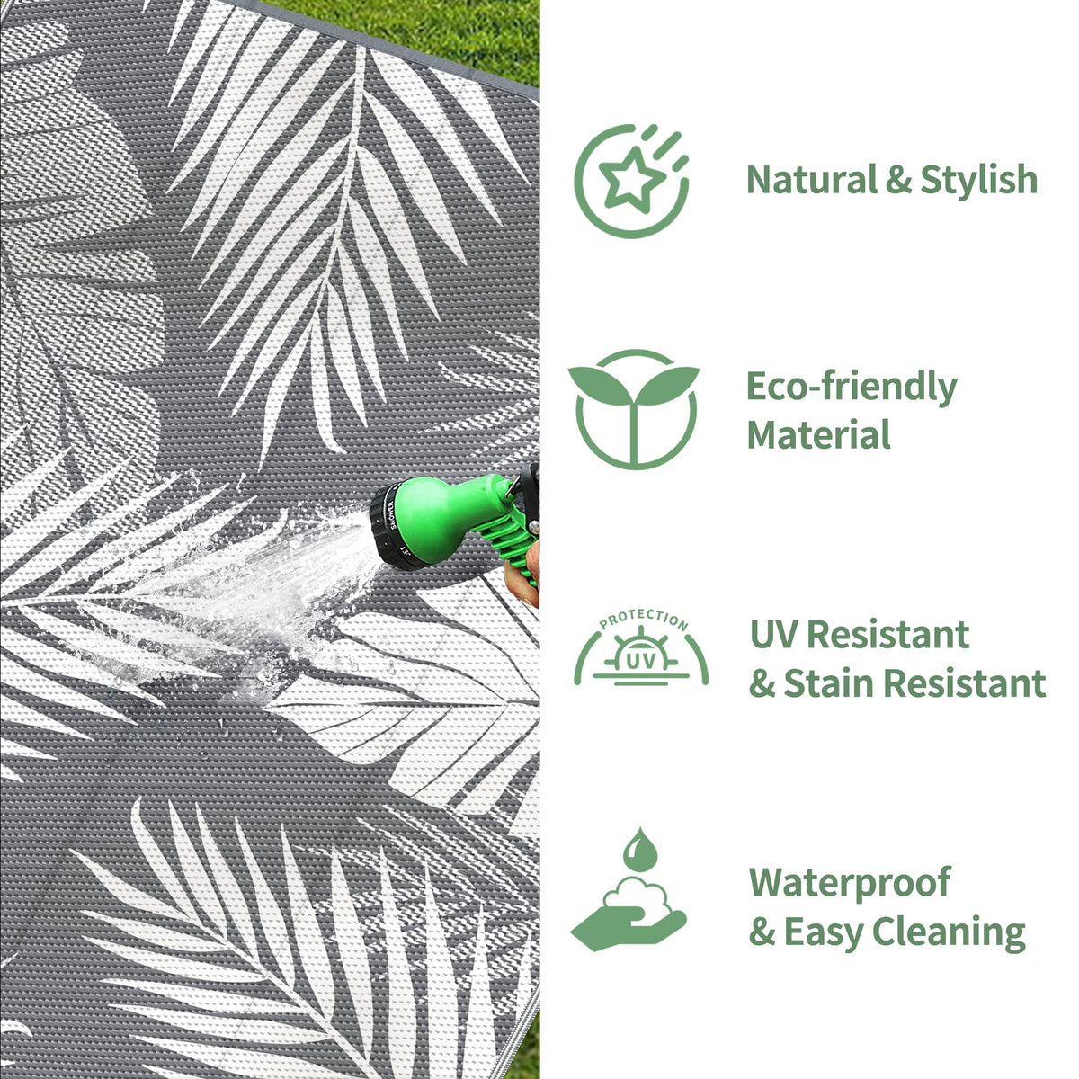 GENIMO rug easy to clean and quick drying for outdoor use