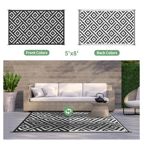 GENIMO outdoor rug with reinforced edge sealing resists tearing