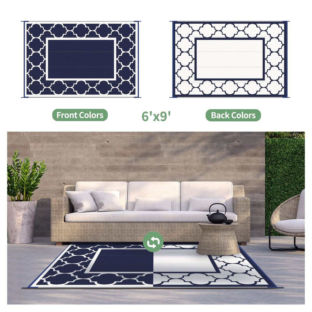 GENIMO compact-foldable rug is easy to store in RVs or bags.