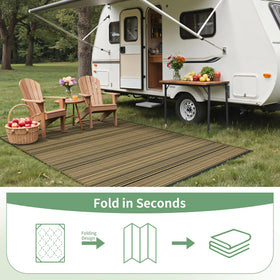GENIMO outdoor rug is lightweight and portable for trips and camping.