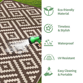 GENIMO rug features non-slip grid backing with rain drainage