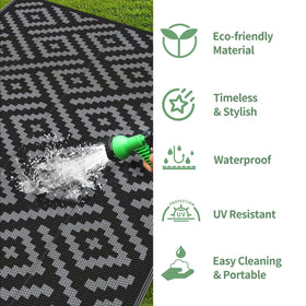 GENIMO outdoor rug rolled with carry bag for easy transport