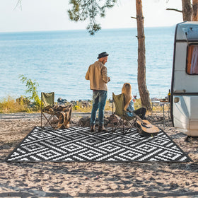 GENIMO reversible geometric pattern rug prolongs lifespan with dual sides