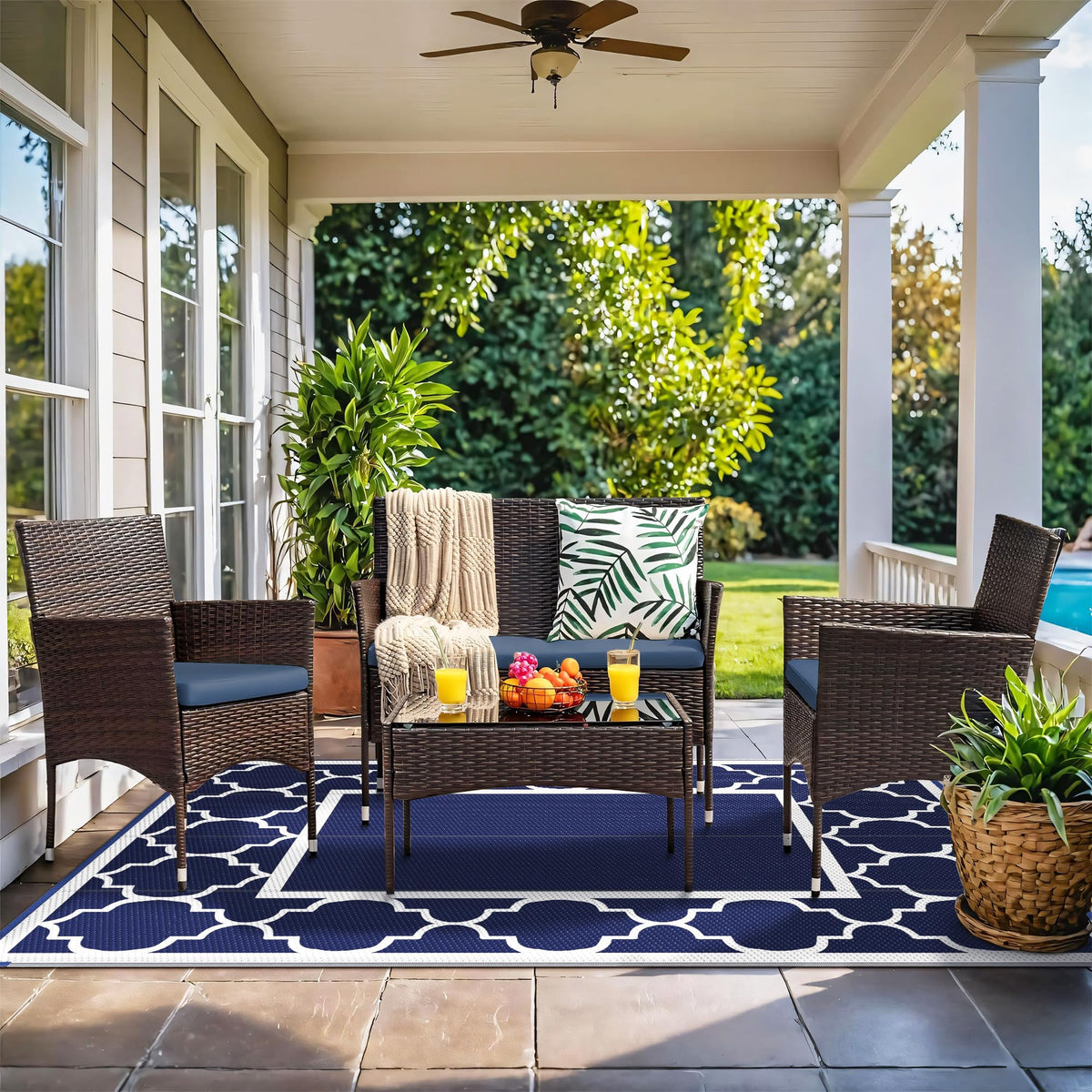 GENIMO reversible-weave closeup showcases dual-color option for versatile decor.