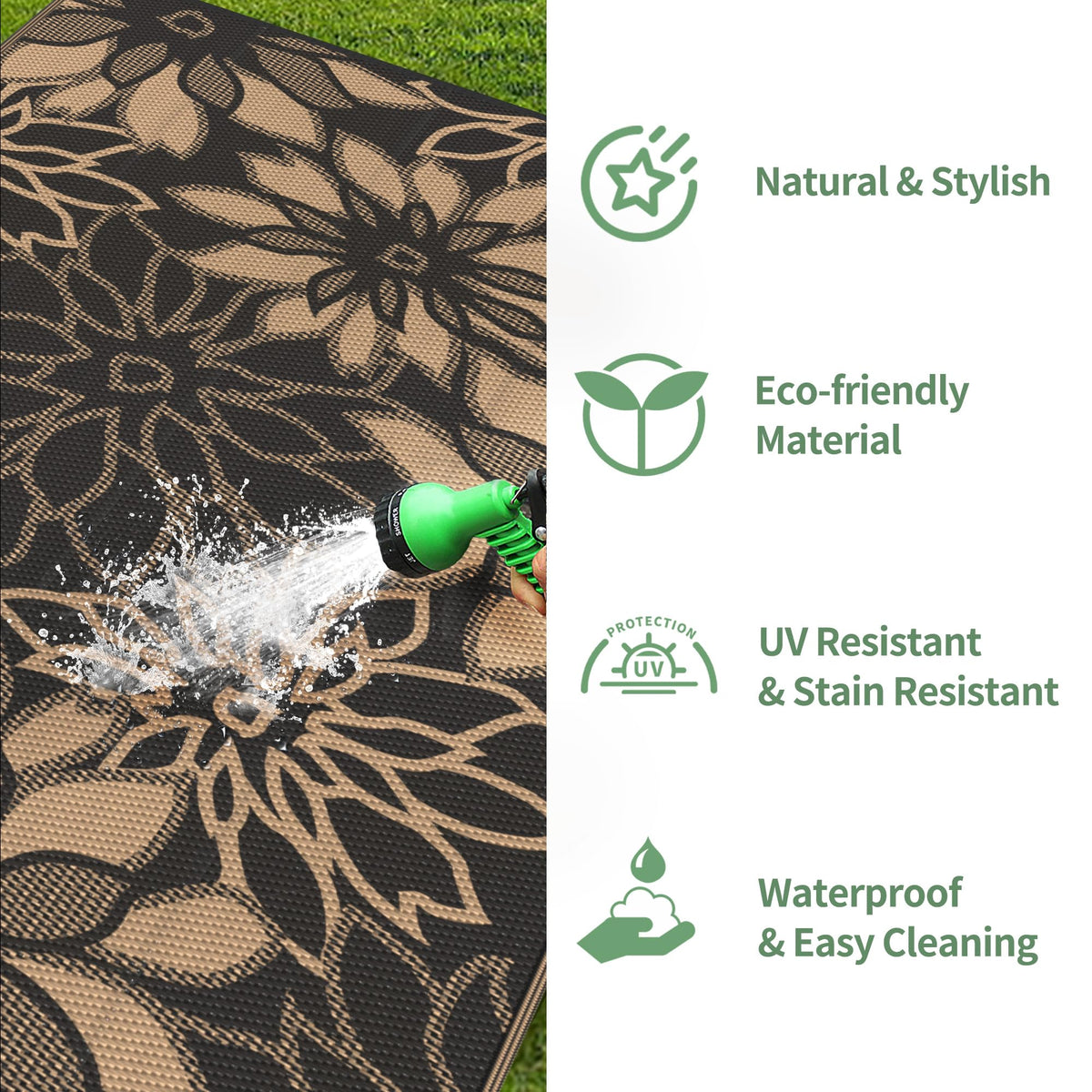 GENIMO non-slip backing helps keep the rug in place.