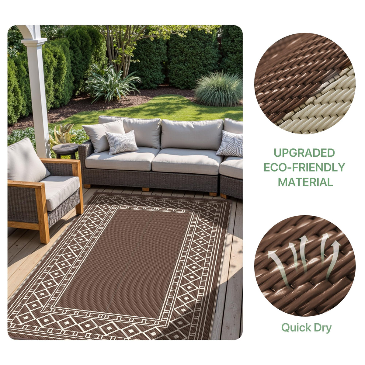 GENIMO sturdy mat dries quickly after beach and campsite use.