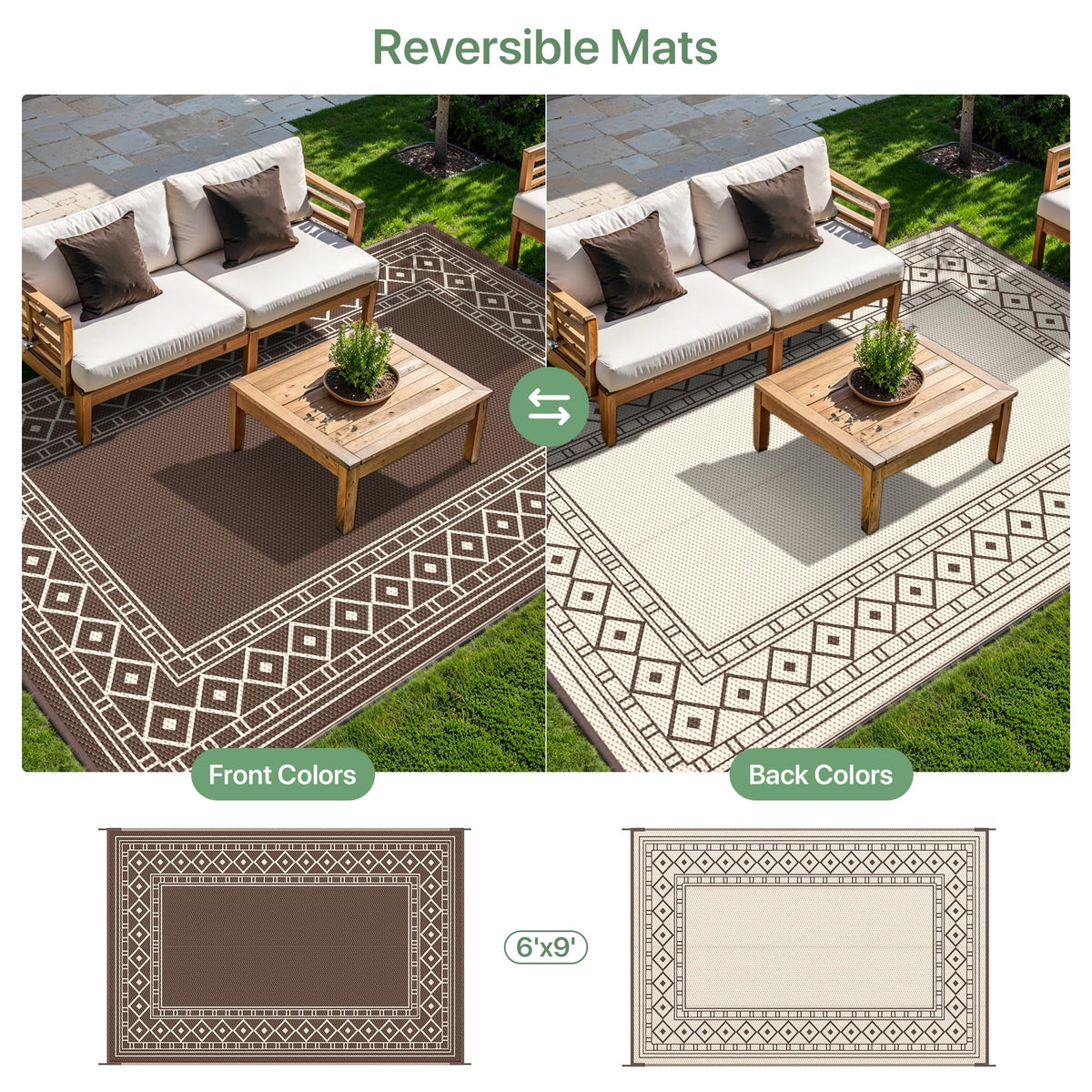 GENIMO rug UV-resistant coating keeps colors vibrant on sunny decks.