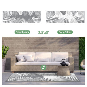 GENIMO rug made from virgin polypropylene, durable and fade-resistant for long outdoor use.