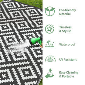 GENIMO stain-resistant outdoor rug, quick-clean surface