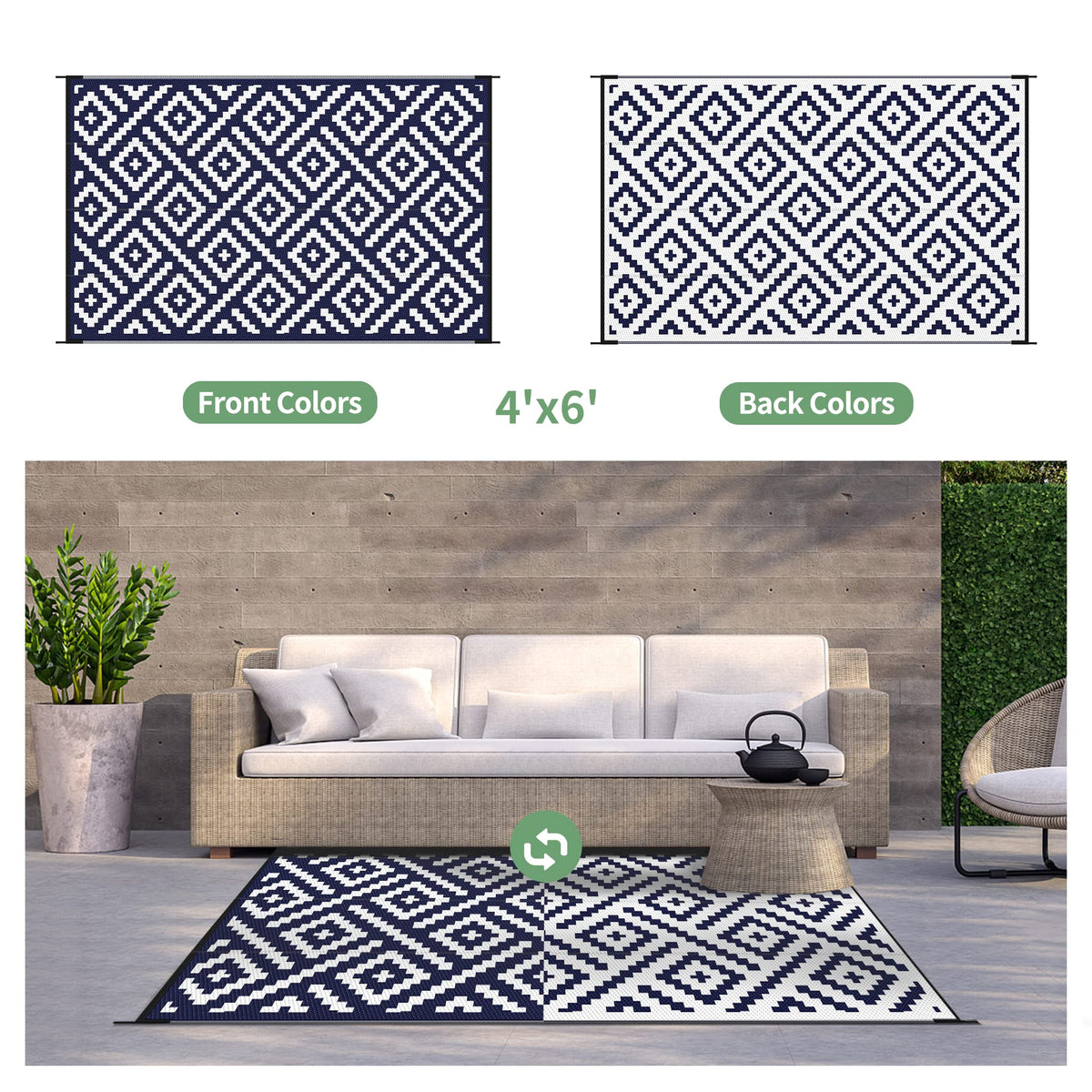 GENIMO stain-resistant surface for quick wipe-clean during picnics and camping.