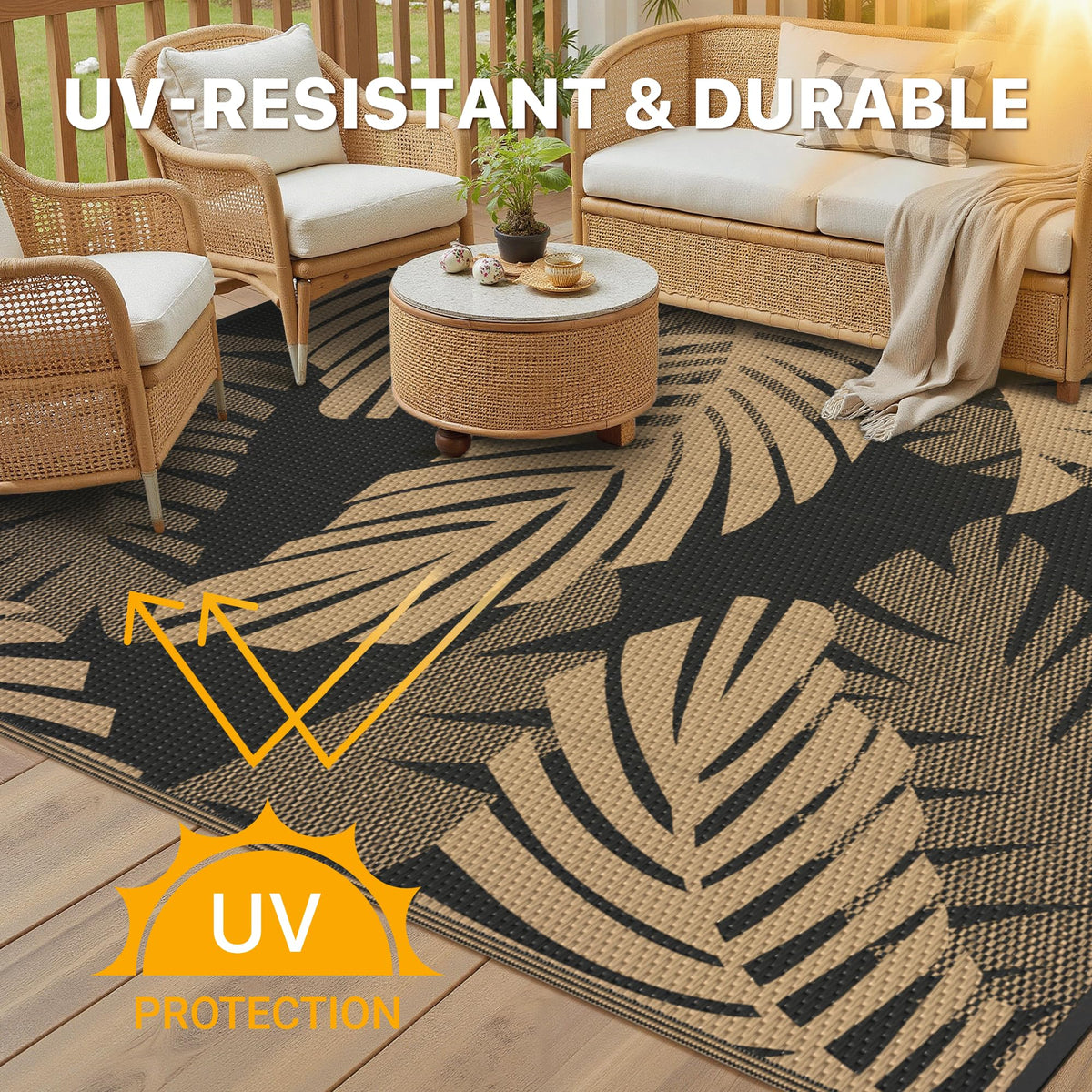 GENIMO durable waterproof mat dries quickly on decks and porches.