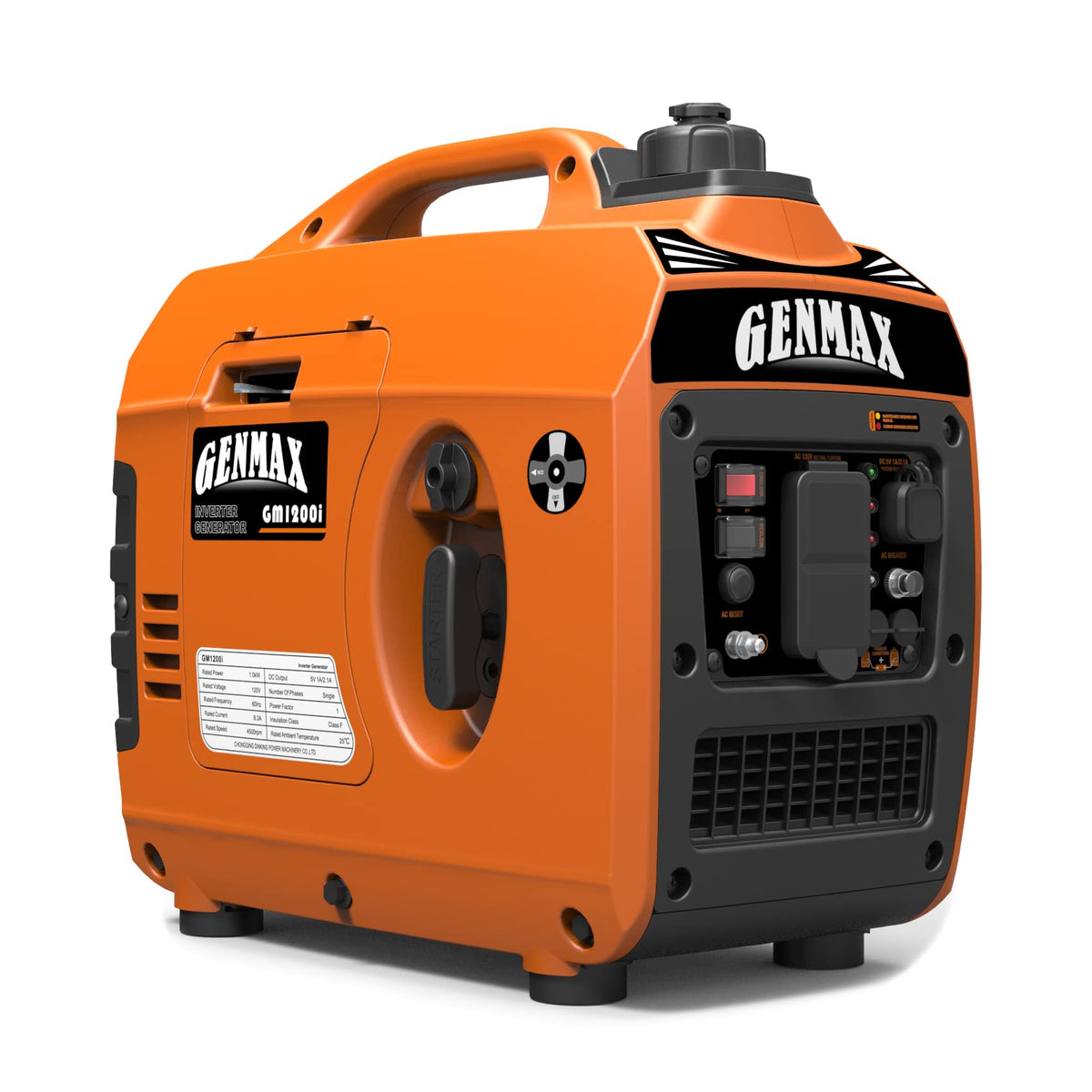 GENMAX GM1200i side view highlights lightweight design for easy carrying.