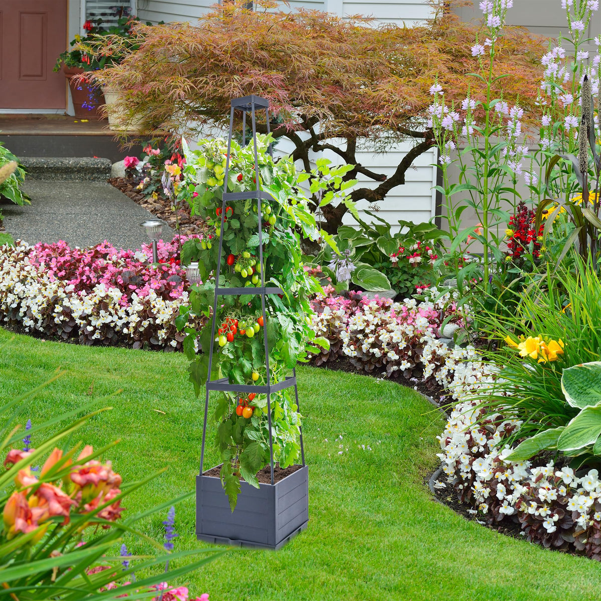 GENMOUS two-pack raised garden beds for multiple plantings