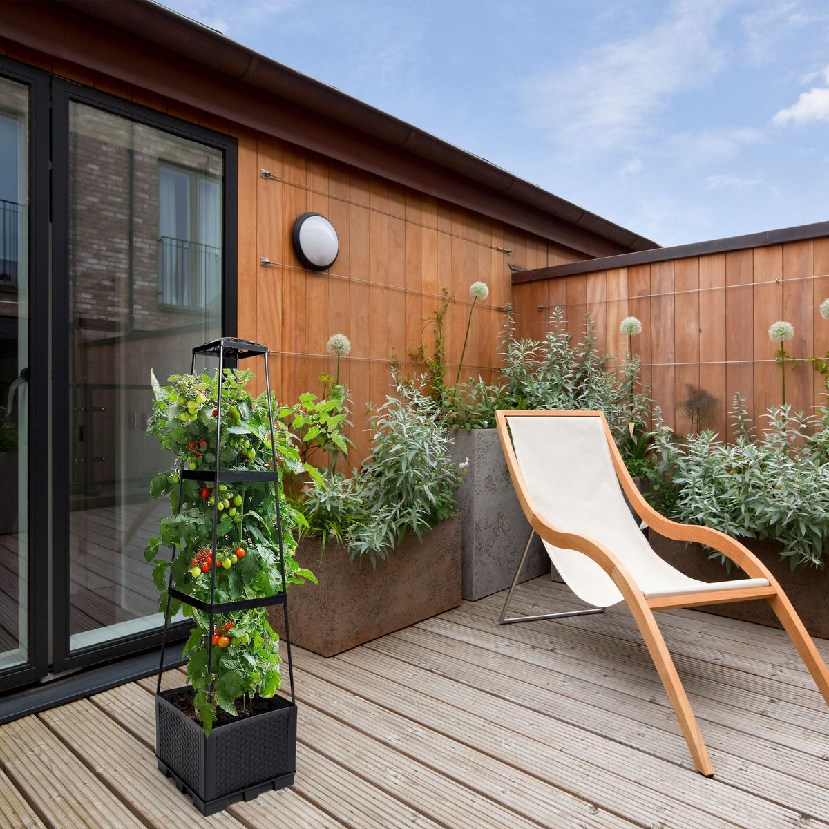 GENMOUS vertical garden layout saves space on a small balcony