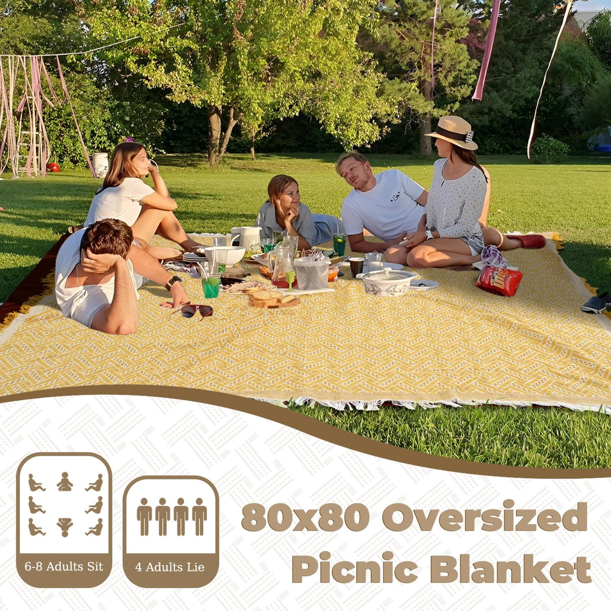Genovega blanket bottom Oxford layer provides a waterproof barrier on damp grass
