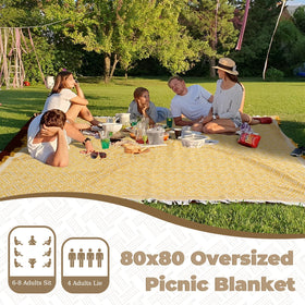 Genovega blanket bottom Oxford layer provides a waterproof barrier on damp grass