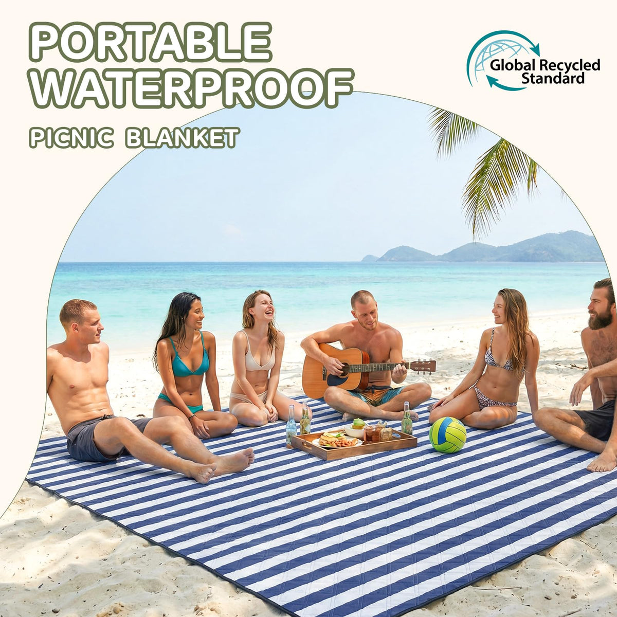 Genovega sandproof beach blanket ideal for sandy shores and park lounging.