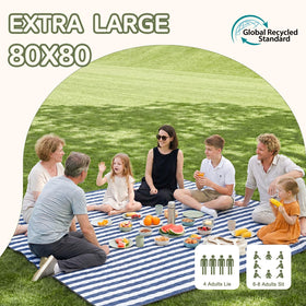Genovega waterproof picnic blanket keeps surfaces dry and cleans easily after beach outings.