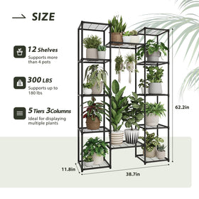 GENTINGBRO 12-pot configuration highlights ventilated shelves for healthier root environments.