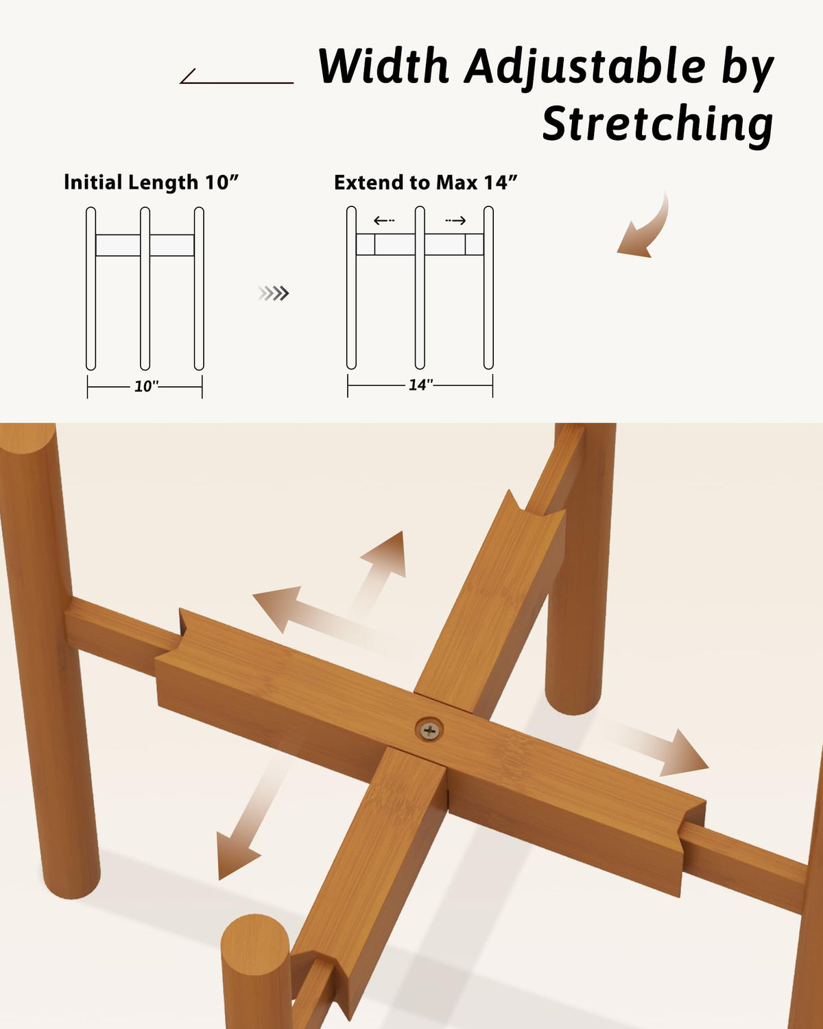GENTINGBRO bamboo stand shown in corner setup ideal for balconies.