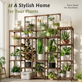GENTINGBRO 14-tier layout keeps multiple pots neatly arranged for easy access.