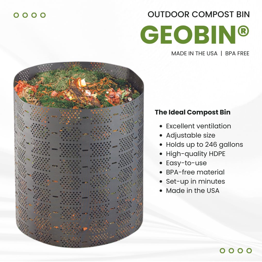 GEOBIN premium HDPE construction withstands weather and resists leaching.