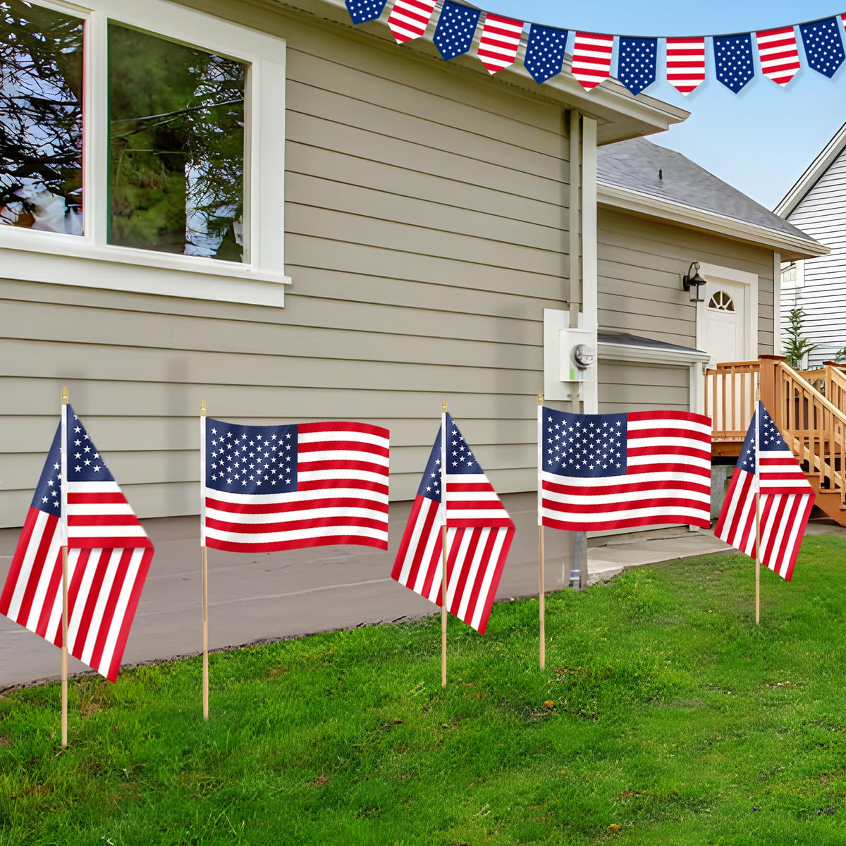 Geodurn 4th of July flags 12x18, great for parades and lawn decor.
