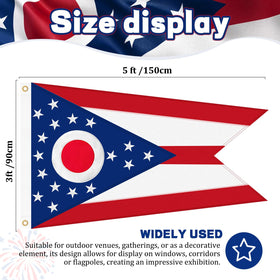 Geodurn Ohio flag embroidery circle and stars with premium detail.