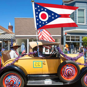 Geodurn flag features four-row stitching for enhanced durability.