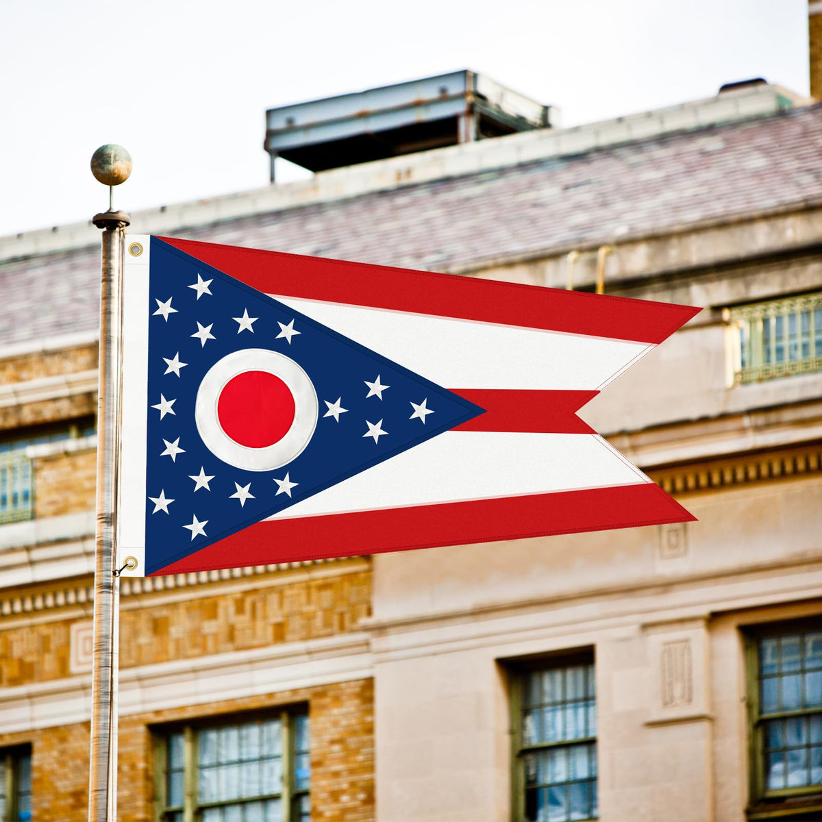 Geodurn Ohio flag suitable for indoor or outdoor display and events.