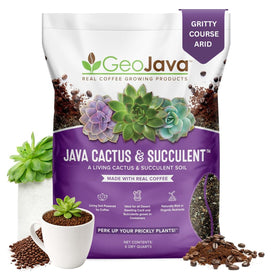GeoJava Java Cactus Soil in a 6QT bag, ready for potting cacti and succulents.