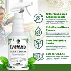 Geomust Neem Oil Spray leaf closeup shows natural protection for foliage.