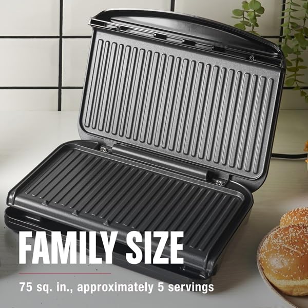 George Foreman fat-removing slope enables healthier grilling with reduced fat.