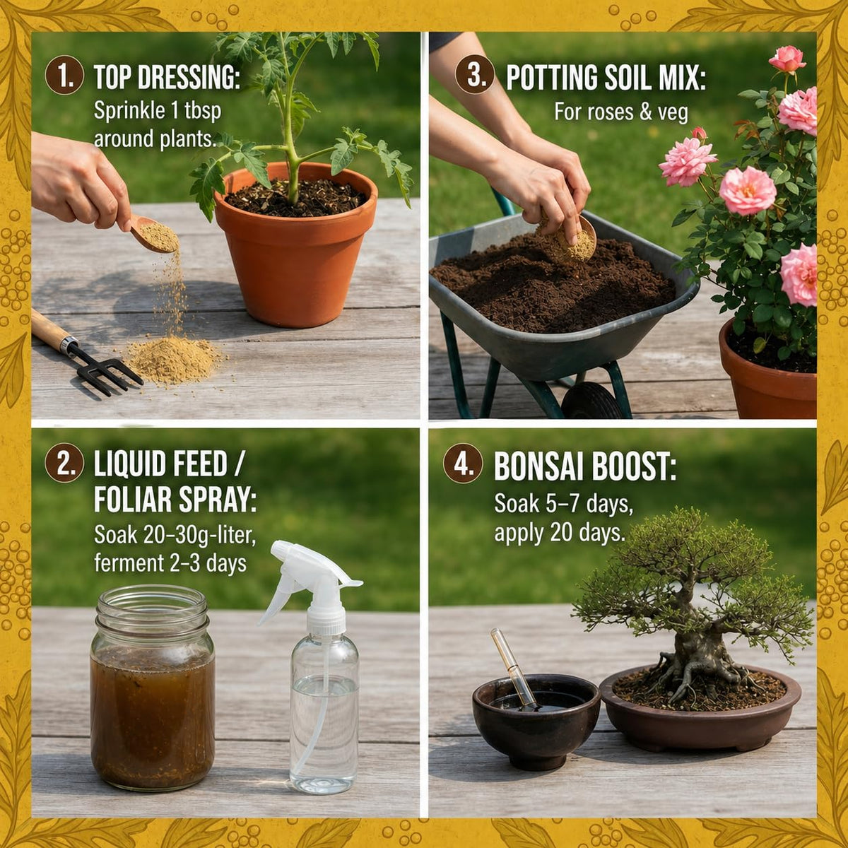Georgic Mustard Oil Cake Powder around fruit trees promotes healthy flowering