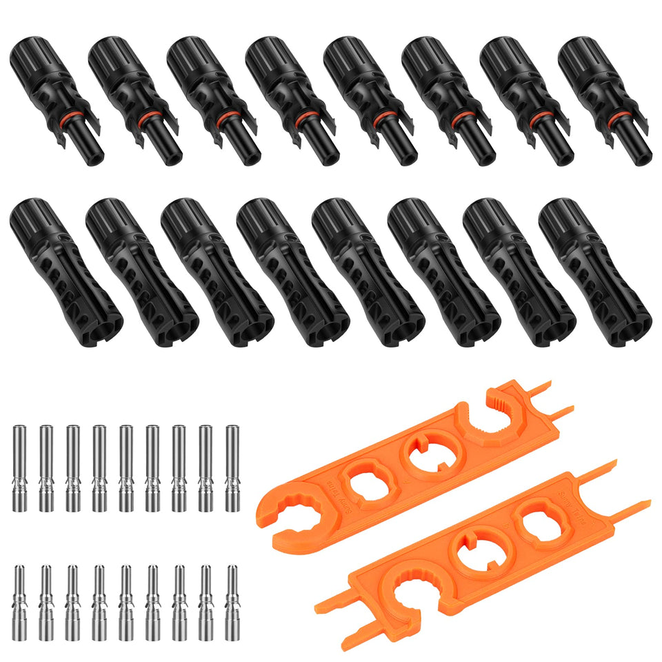 Geosiry 8AWG solar connector pair for outdoor panel connections with a water seal.