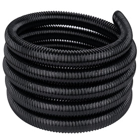 Geowaky pond tubing 1in 10ft black shown in a garden pond setup for steady water flow.