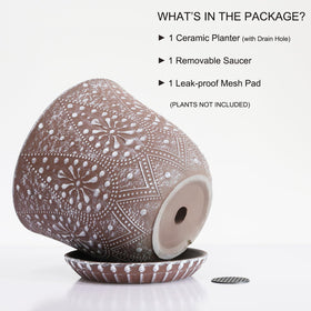 Gepege 8-inch pot displayed on a table for elegant home decor.