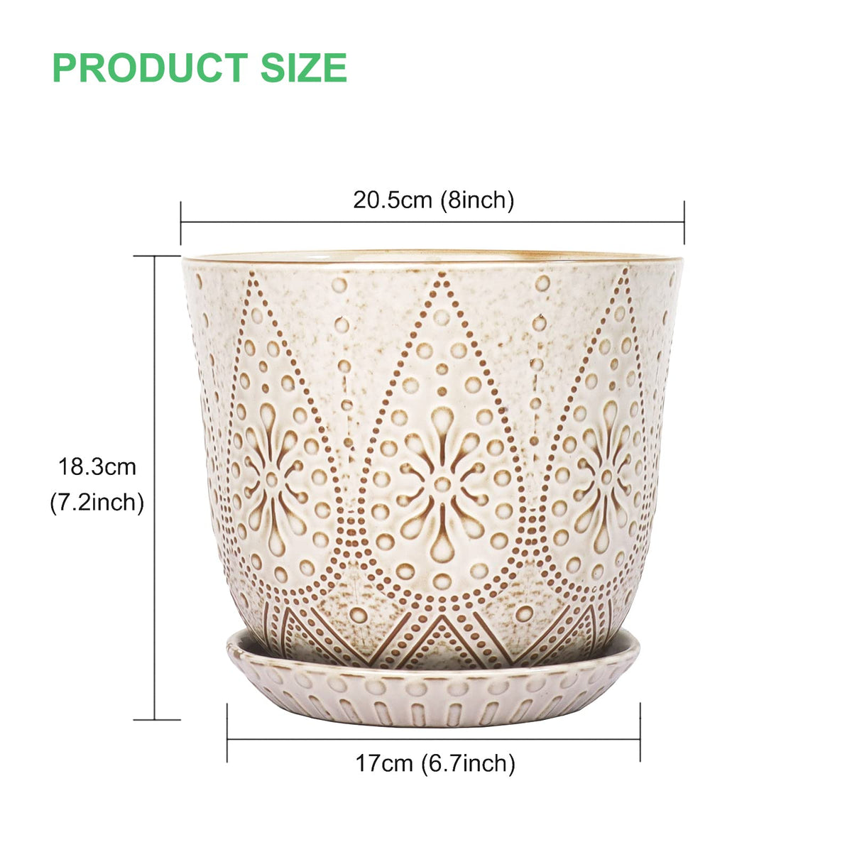Gepege ceramic planter with mesh pad keeps soil contained and moisture controlled.