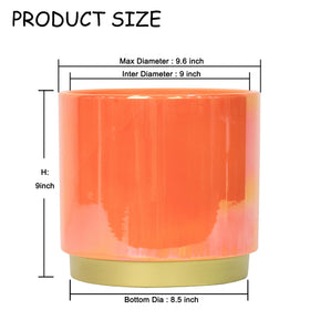 Gepege ceramic pot 9-6 inch, sturdy stoneware for indoor and outdoor display.