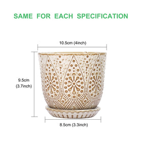 Gepege ceramic pot with drainage holes in cream white, ideal for tidy watering.