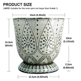 Gepege smoked gray planter compatible with inner pots of up to five inches