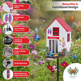 Gerani Design butterfly garden decor adds natural charm and habitat.